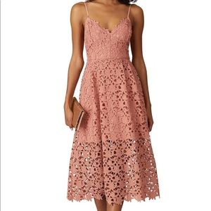 ASTR Lace A Midline Dress Mauve Small Nordstrom